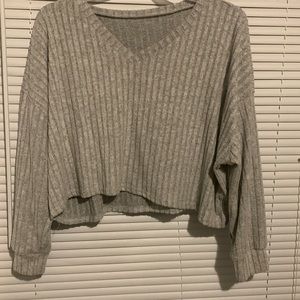 Grey long sleeve soft sweater